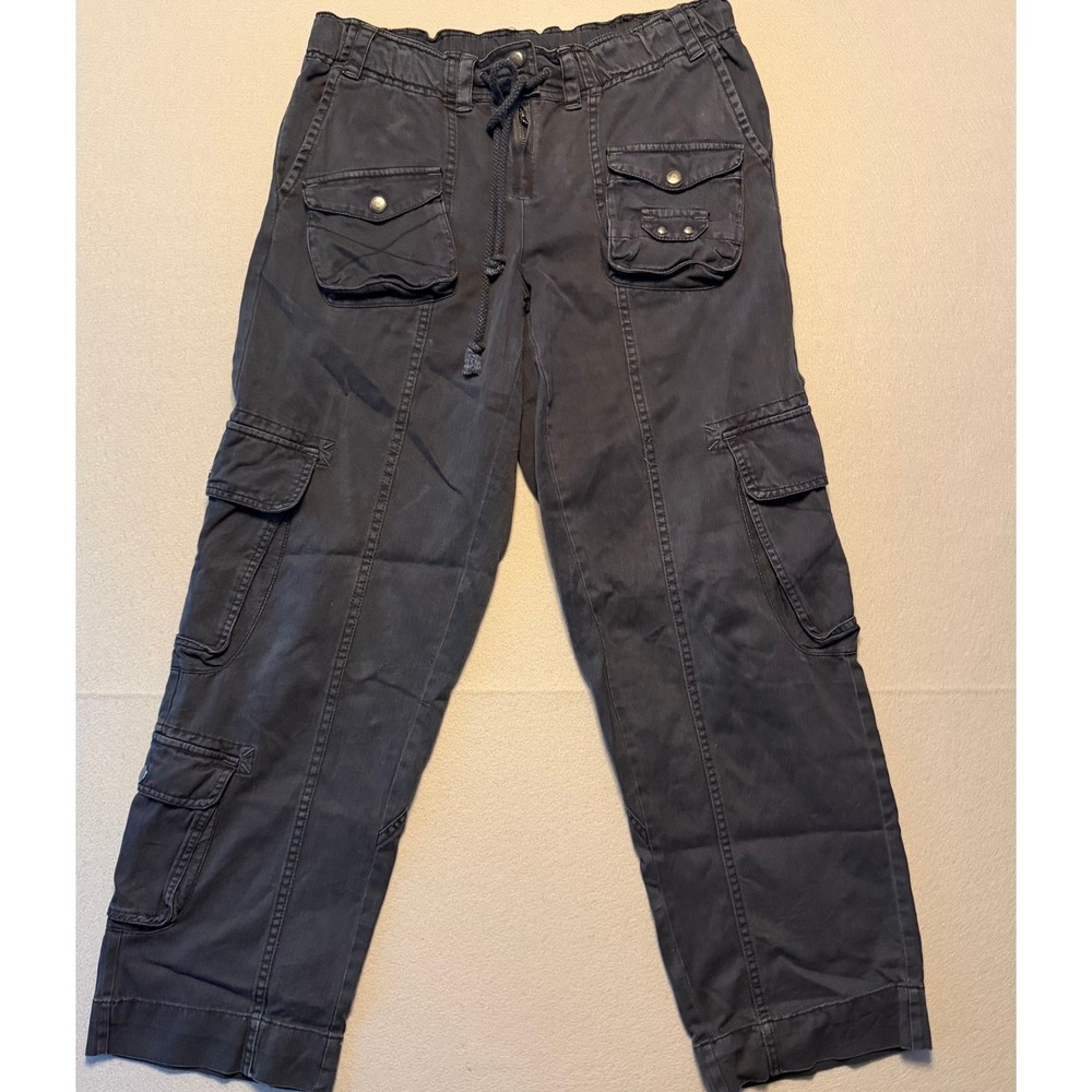 Free People We The Free Tahiti Pull-On Cargo Pants Black Women Size Small